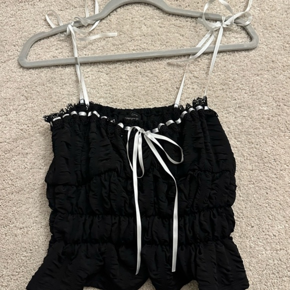 Forever 21 Black Ruched Tank Top